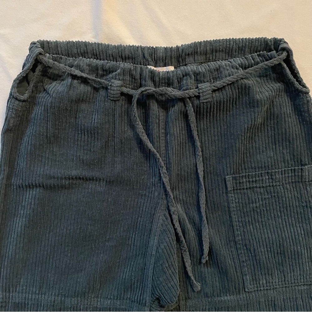 NWOT Gil Rodriguez The Corduroy Lou Pant - Scarab Teal Cotton One Size Petite - Picture 3 of 7